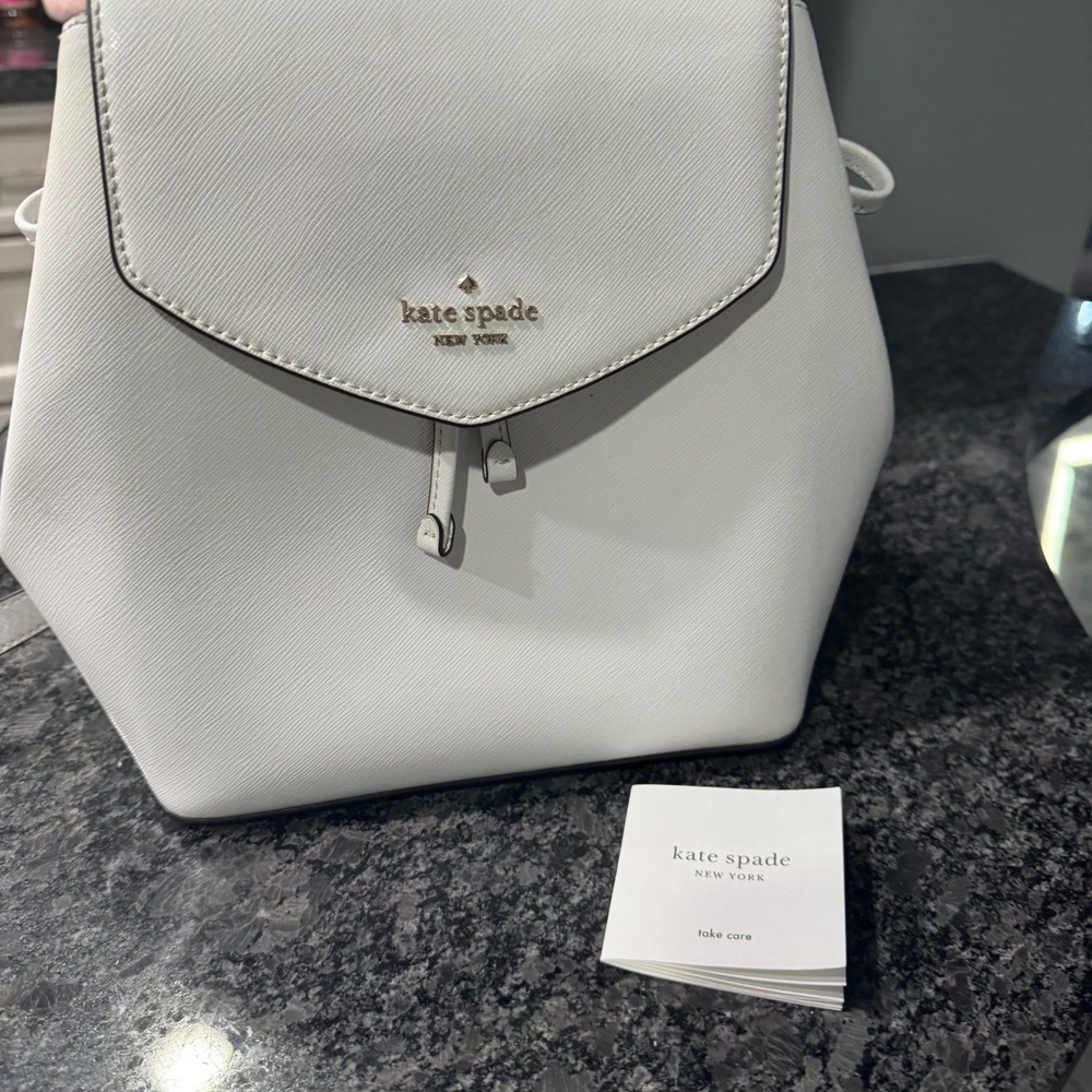 kate spade White Saffiano Leather Backpack - Picture 2 of 9